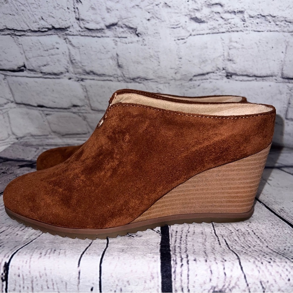 Naturalizer Haley Mule Platform Brown Suede Business Casual Heels Size 7